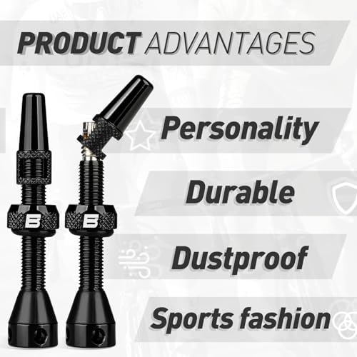 BWSHLF Tubeless Presta Valve Stem 40/44/55/60/65/80/100 mm, Super Light Alloy - Image 4