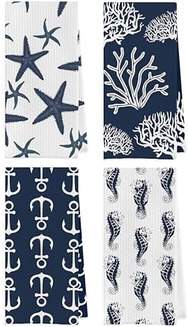 Ocean Themed Dish Towels Set by Geqtt