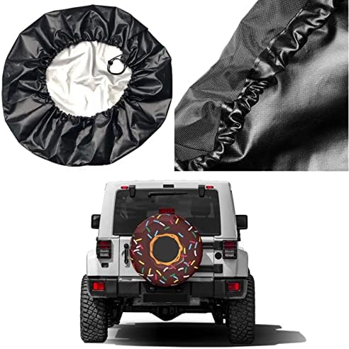 Donut Spare Tire Cover Dust-Proof Wheel Tire Cover Fit Trailer, SUV and Many - Image 5