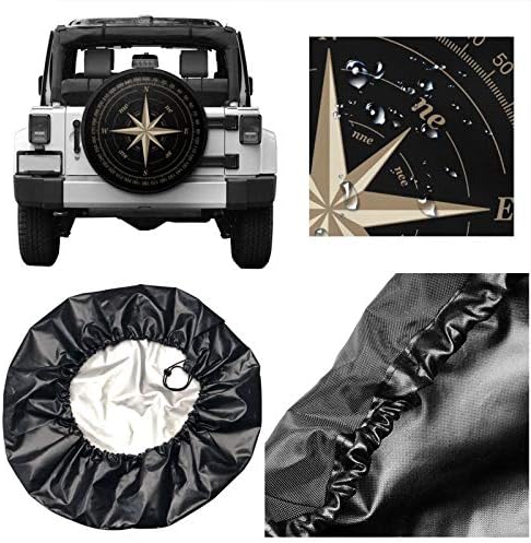 Compass Rose Black Spare Tire Cover - Image 5