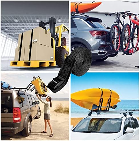 WEDAMER 6 Pack Kayak Tie Down Straps 1" x12Ft Cam Buckle Lashing Straps - Image 4
