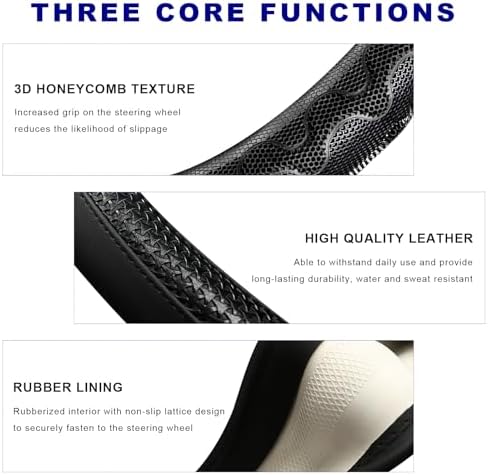 D-Shaped Steering Wheel Cover, Leather Car Wheel Protector - Image 5