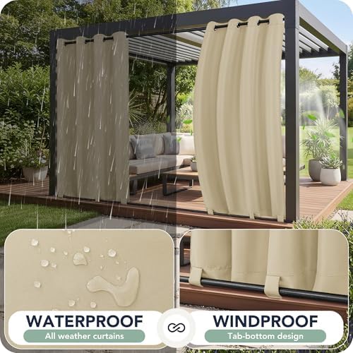 Patio Curtains Outdoor Waterproof 6 Panels, Porch Sun Shade - Image 2