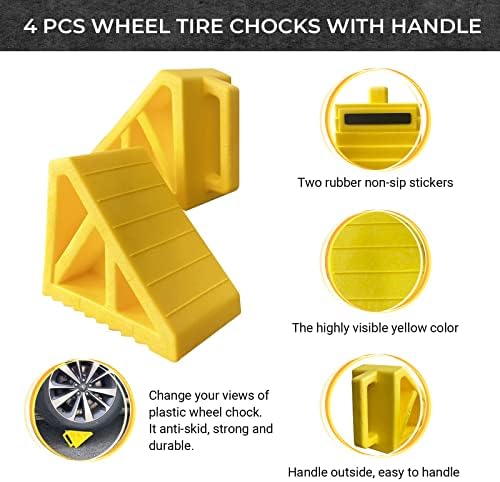 HOXWELL Wheel Chocks Premium, Heavy Duty Camper Vehicle Wedge Design - Image 3