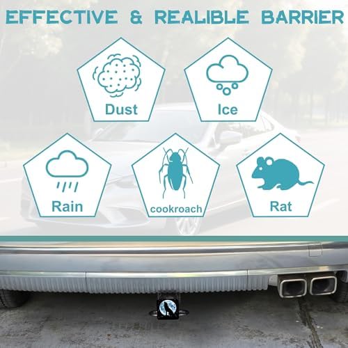 Trailer Hitch Cover Howling Wolf Against Moon Square 2 Inch Receiver Tube Plug - Image 6