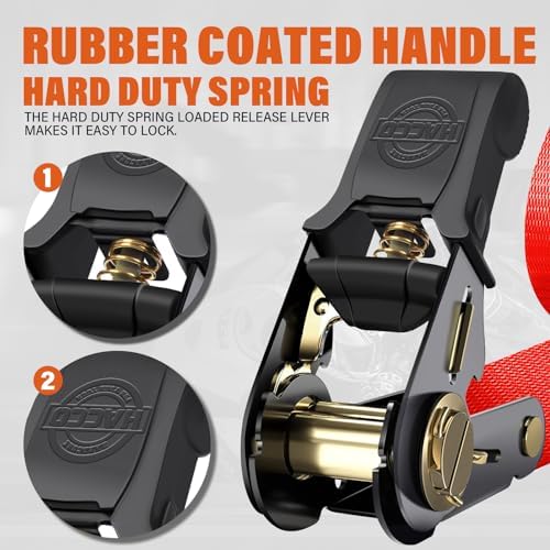 Haccoplanet Ratchet Tie Down Straps, 1 in x 16 ft - Image 2