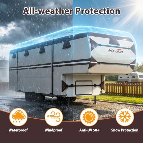 37-41ft 5th Wheel RV Cover, 9-Layer Waterproof Camper Cover - Image 3