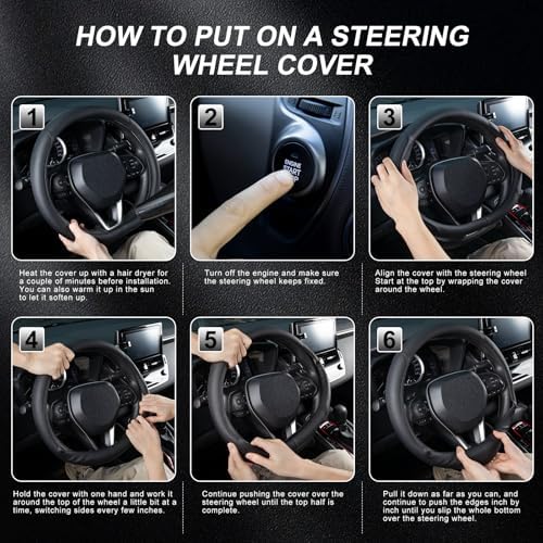 SEG Direct D Shaped Steering Wheel Cover 14.5-15 inch - Image 5