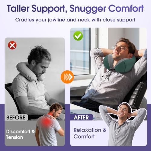 CloudBliss Memory Foam Travel Neck Pillow Airplane, 2 Pack - Image 6