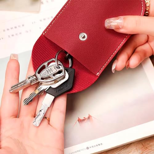 Protective Pull Out Key Case, PU Leather Large-Capacity Car Key Pull Out Key - Image 5