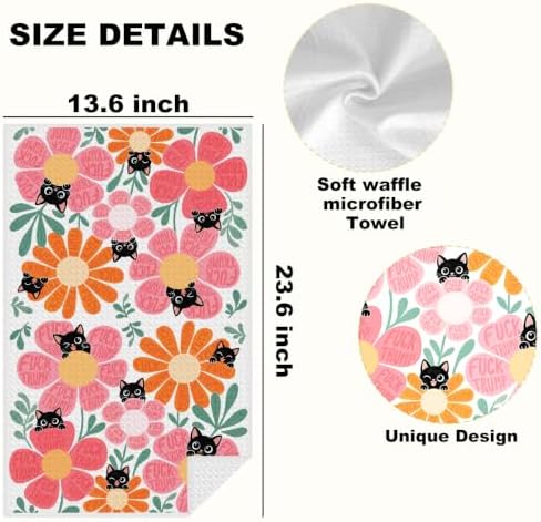 Cat Flowers Trump Decor Kitchen Towels Funny Gifts - Image 2