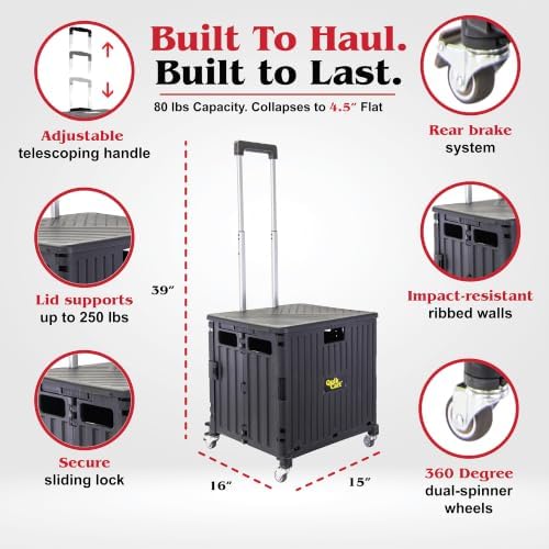 dbest Products Quik Cart 360 Collapsible Rolling Crate on Wheels - Image 2