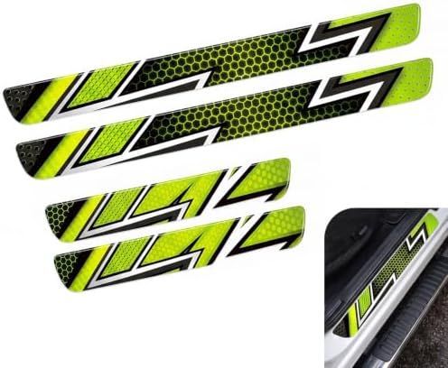 4 PCS Car Door Sill Protector, Lightning Thunder Style Threshold Decor Guard by Unknown
