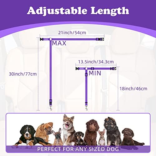 BWOGUE 2 Pack Dog Seat Belt for Car, Headrest Restraint Strap - Image 4