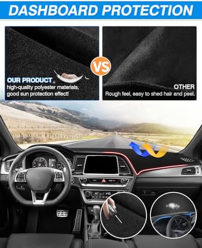 Cartist Dash Cover for 2015-2019 Hyundai Sonata Dashboard Cover Mat - Image 5
