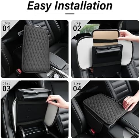 Amiss Car Center Console Cover, Upgraded Leather Car Armrest Cushion - Image 4