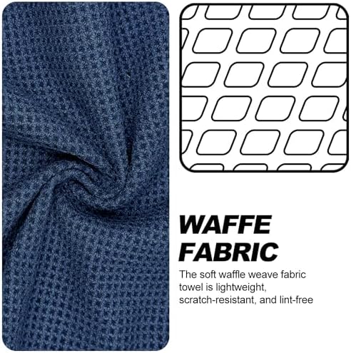 Small Magnetic Golf Towel with Clip, Microfiber Waffle Design - Image 2