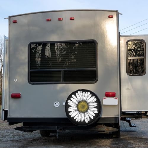 Daisy Flower Spare Tire Cover Wheel Tire Cover Fit Trailer, SUV and Many - Image 6