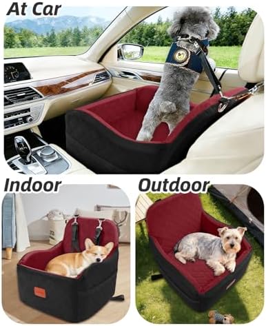 Lealchum Dog Booster Car Seat for Small/Medium Dogs, Puppy Portable Car Bed - Image 4