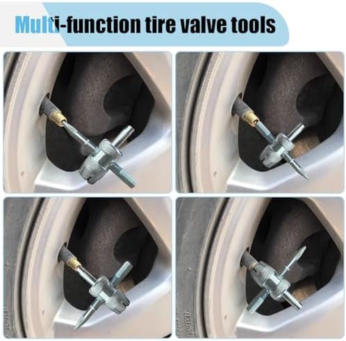 2PCS 4-Way Tire Valve Core Removal Tool 4-in-1 Universal Valve Wrench - Image 3