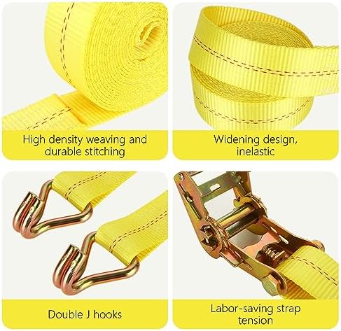 4 Pack 2 Inch Ratchet Straps Heavy Duty 20ft Tie Down Straps Ratchet - Image 3