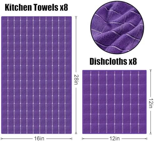 Homaxy Microfiber Kitchen Towels and Dishcloths Sets, 20 Pack - Image 6
