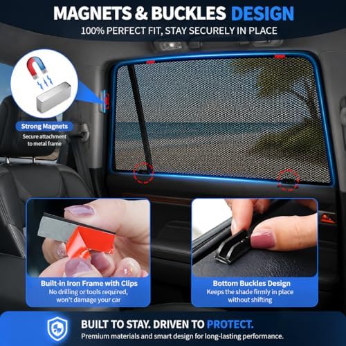 Car Window Shades for 2017-2025 Mazda CX-5 Rear Side Window Mesh Sun Shade - Image 4