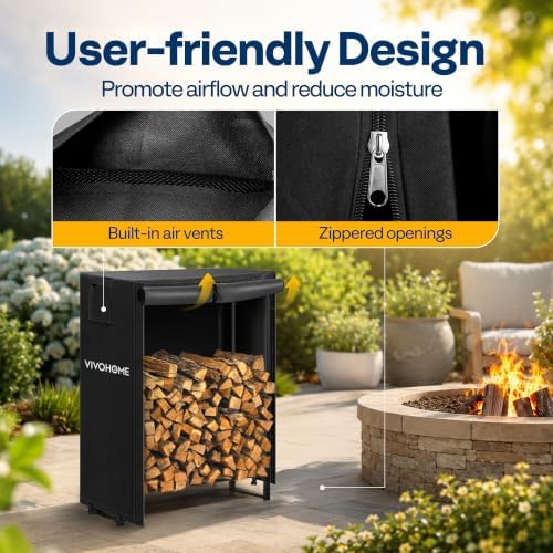 VIVOHOME 2ft Waterproof Outdoor Firewood Log Rack Cover - Image 6