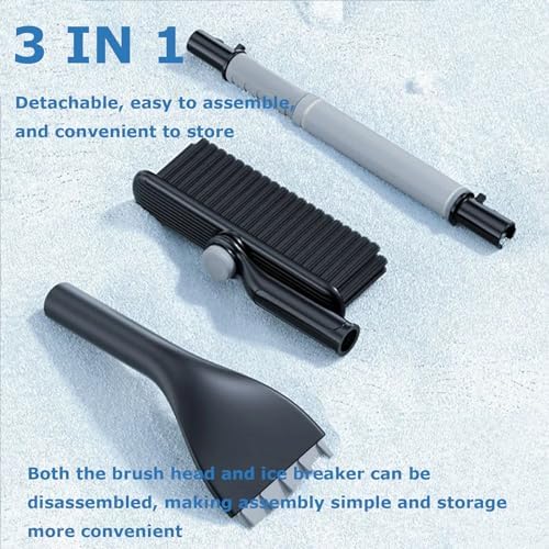 3 In 1 Snow Brush Ice Scraper for Car Windshield Extendable Snow Removal - Image 5
