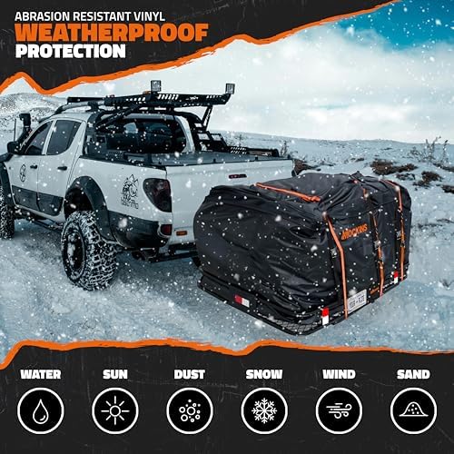Mockins 60"x36"x6" XL Heavy Duty Trailer Hitch Cargo Carrier w/ 500Lbs. Cap - Image 6