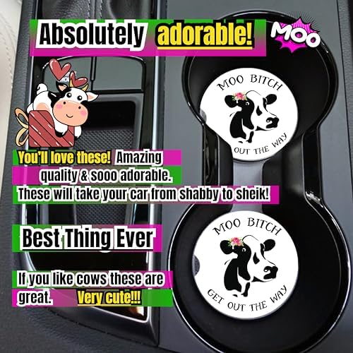 Cow Car Coasters for Cup Holders - Image 5