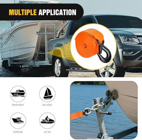 Nilight Boat Trailer Winch Strap 2" x 20' - Image 6