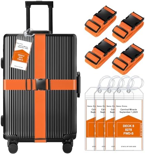 Gostwo 8 Pack Luggage Straps and Cruise Tags Set by Gostwo
