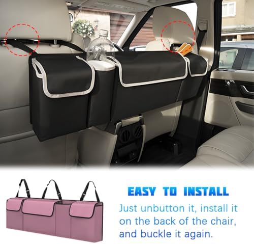 Car Trunk Organizer with Lid, Large Waterproof Vehicle Backseat Hanging Storage - Image 4