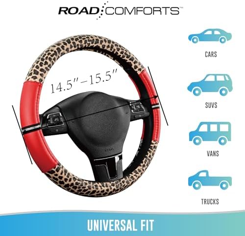 Road Comforts Leopard Steering Wheel Cover - Image 6