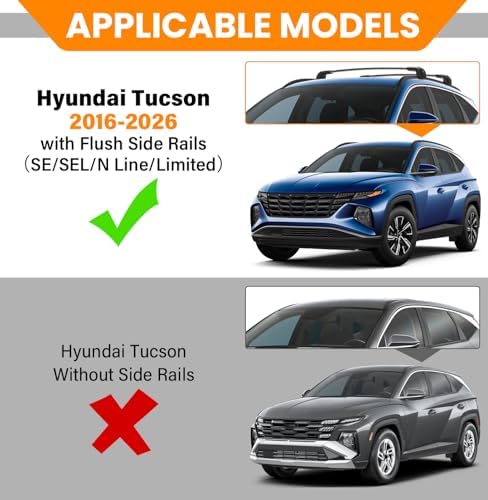 Roof Rack Cross Bars Fit for Hyundai Tucson 2016-2026 SEL/N Line/Limited - Image 2