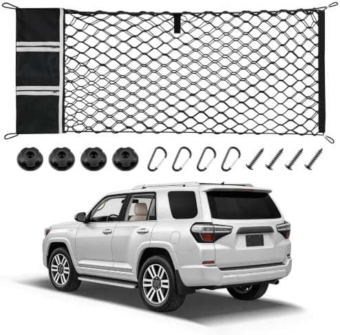 Amiss Truck Bed Cargo Net with Side Organizer, Compatible with Toyota 4Runner by Amiss