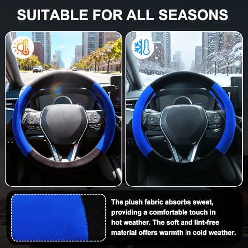 SEG Direct Plush Steering Wheel Cover 14.5"-15" Heavy-Duty, Summer Winter - Image 5