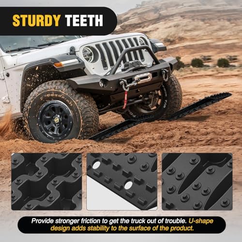 Nilight Recovery Off-road Traction Boards Emergency Tire Mats Black - Image 4