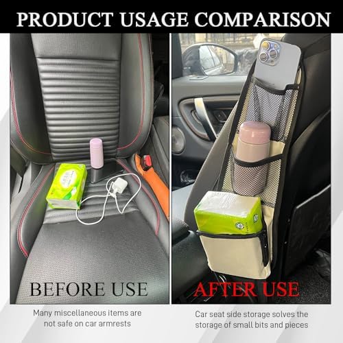 Car Seat Side Organizer, Seat Side Storage Pocket, Car Multi-Pockets Backseat - Image 4