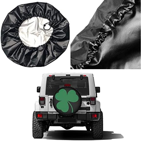 Green Irish Shamrock Spare Tire Cover Dust-Proof Wheel Tire Cover Fit Trailer - Image 5
