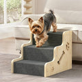 TIMHAKA Large Dog Stairs for Bed 16" H, 3-Step Dog Ramps for Small Dogs by TIMHAKA