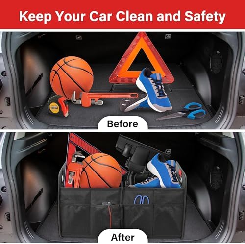 Simple Deluxe Car Trunk Organizer, 2 Compartments Collapsible Trunk Storage - Image 5