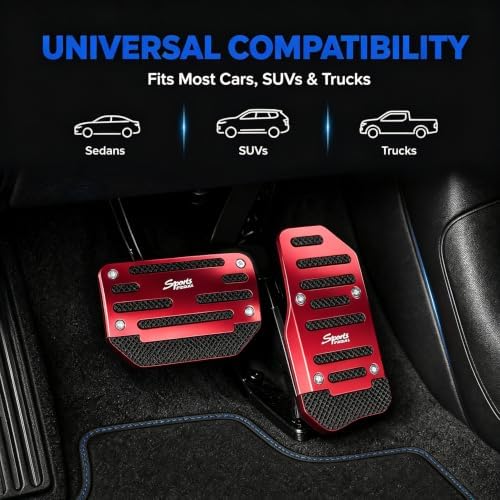 2 PCS Non-slip Pedal Pads Set, Alloy Brake and Accelerator Pedal Protectors - Image 7