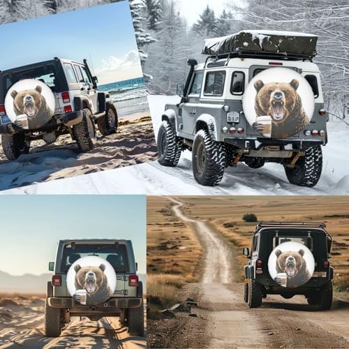 Funny Bear Coffee Spare Tire Cover - Image 3