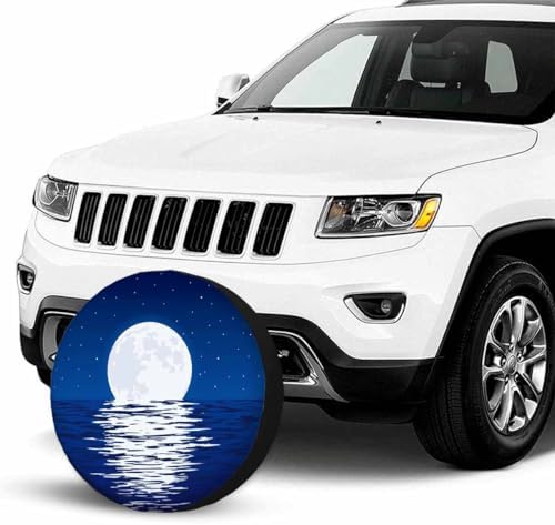 Moon Over Sea Spare Tire Cover Blue Sea - Image 3