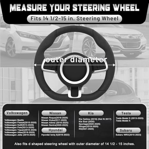SEG Direct D Shaped Steering Wheel Cover 14.5-15 inch - Image 6