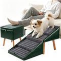 Dog Stairs for Small Dogs Faux Leather Foldable Pet Ramp and Ottoman by Ziluce