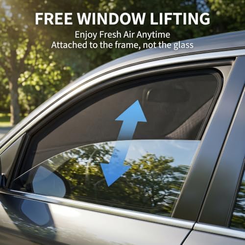 4 PCS Car Side Window Sun Shade, 24.40" x 18.89" x 12.99" 31.49" x 18.89" Front - Image 4