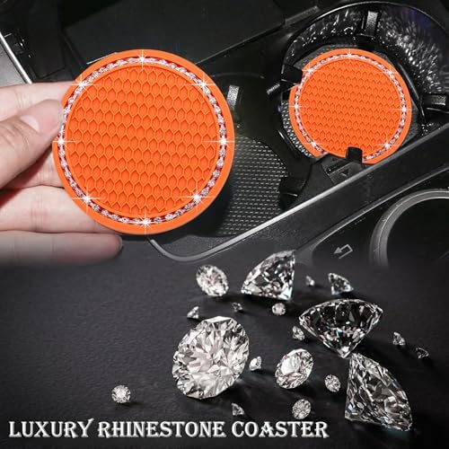 4PCS Bling Cup Holder Coaster, 2.75 Inch Auto Car Cup Holder Insert Coasters - Image 6